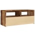 Mueble TV luces LED madera ingeniería envejecida 90x35x40