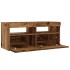 Mueble TV luces LED madera ingeniería envejecida 90x35x40
