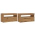 Muebles TV con luces LED 2 uds madera ingeniería roble