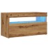 Muebles TV con luces LED 2 uds madera ingeniería roble