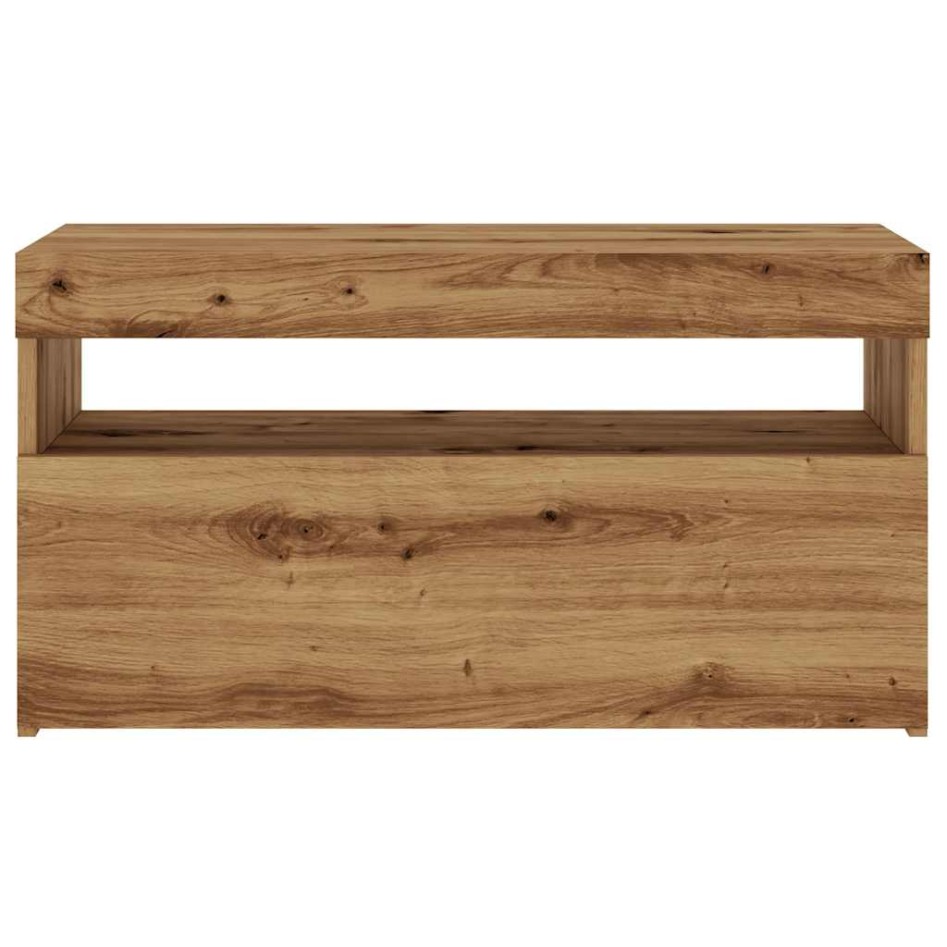 Muebles TV con luces LED 2 uds madera ingeniería roble