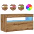 Muebles TV con luces LED 2 uds madera ingeniería roble