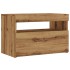 Mueble de TV luces LED madera roble artisan 60x35x40