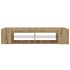 Mueble de TV luces LED madera roble artisan 135x39x30