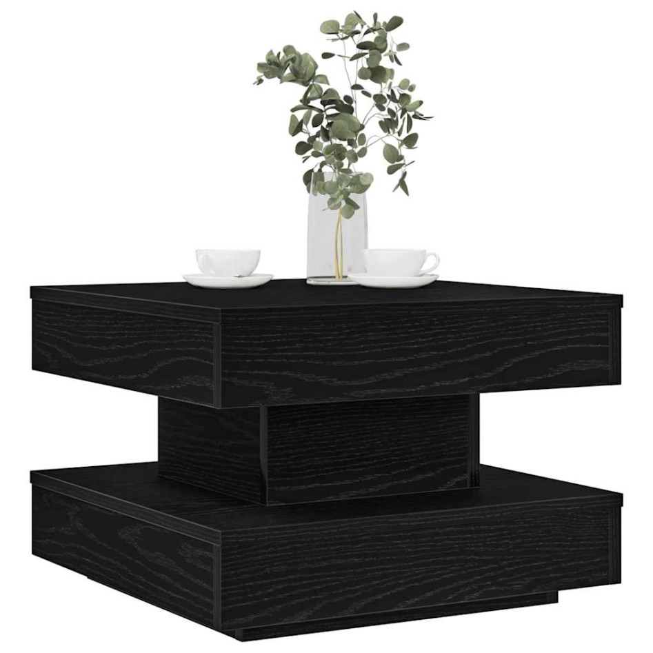 Mesa de centro giratoria 360 grados negro 50x50x34,5