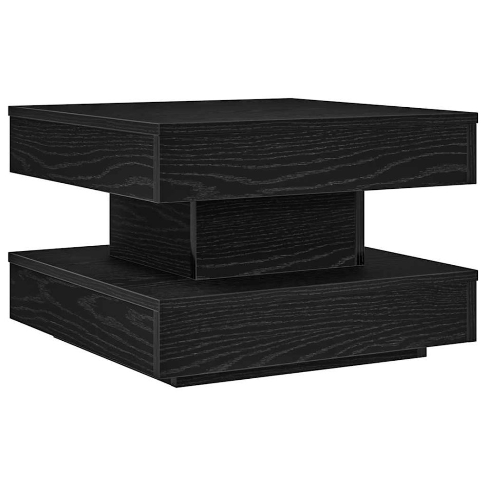 Mesa de centro giratoria 360 grados negro 50x50x34,5