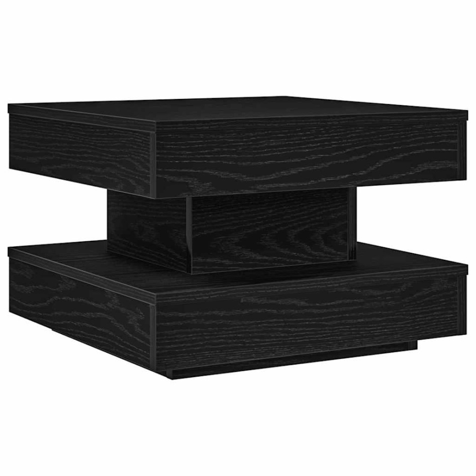 Mesa de centro giratoria 360 grados negro 50x50x34,5