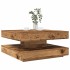 Mesa de centro giratoria 360 grados envejecida 70x70x34,5