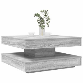Mesa de centro giratoria 360 grados gris Sonoma 70x70x34,5