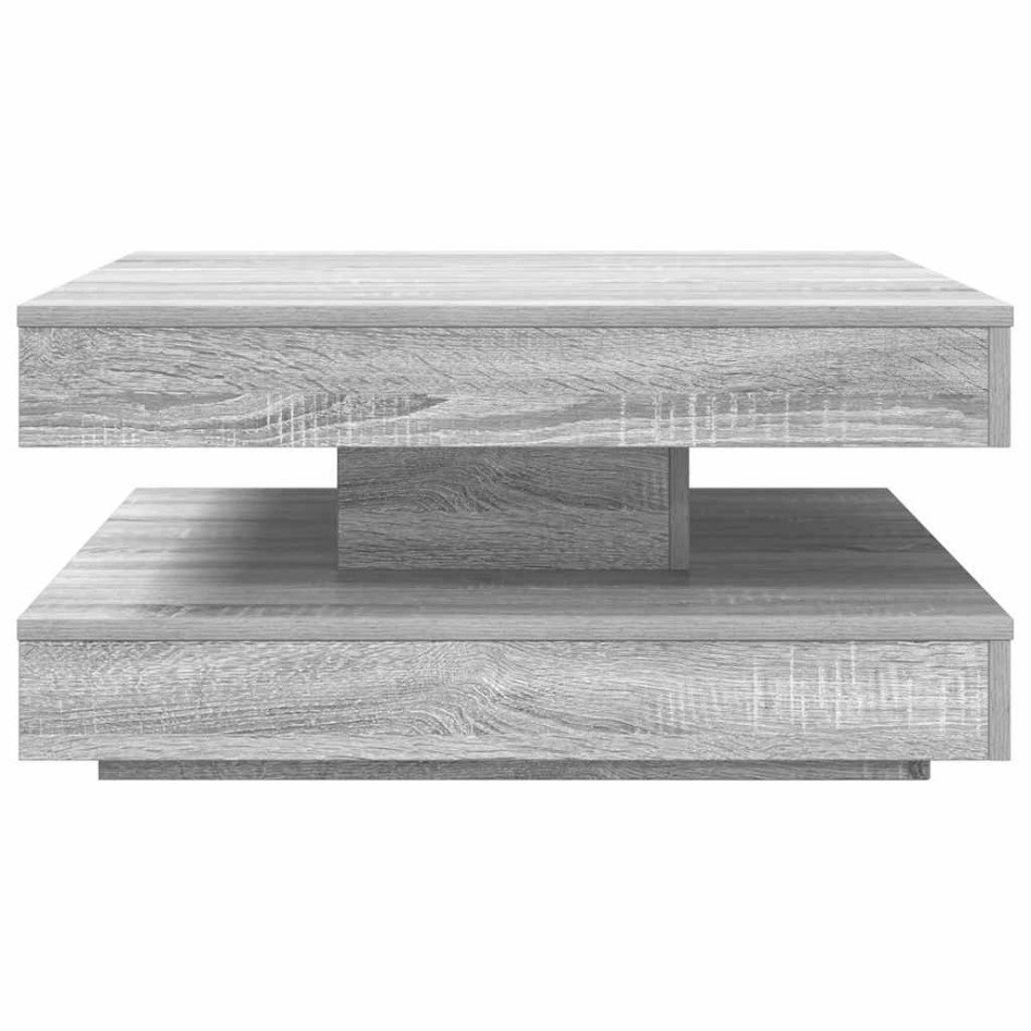 Mesa de centro giratoria 360 grados gris Sonoma 70x70x34,5
