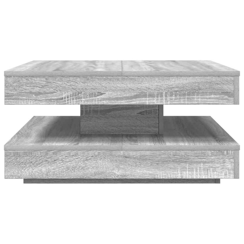 Mesa de centro giratoria 360 grados gris Sonoma 70x70x34,5