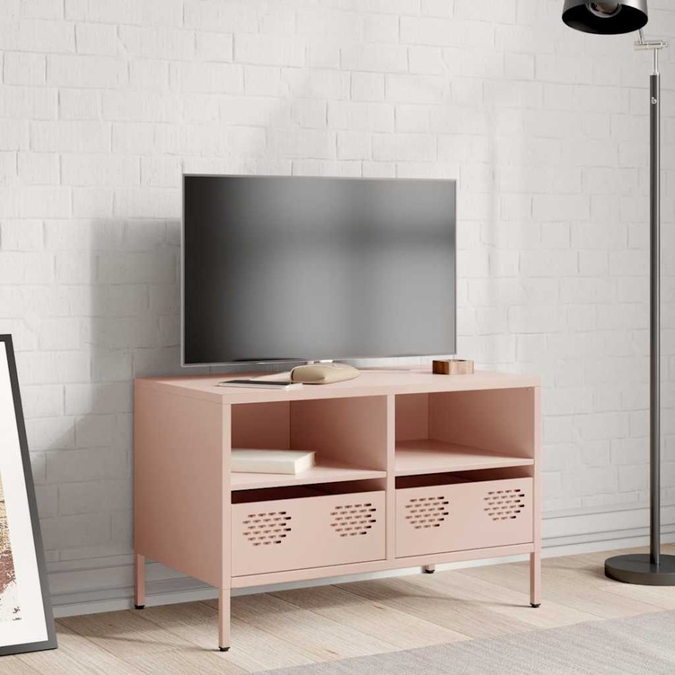 Mueble para TV acero laminado en frío rosa 68x39x43,5