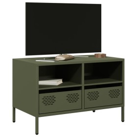 Mueble para TV acero laminado en frío verde oliva 68x39x43,5