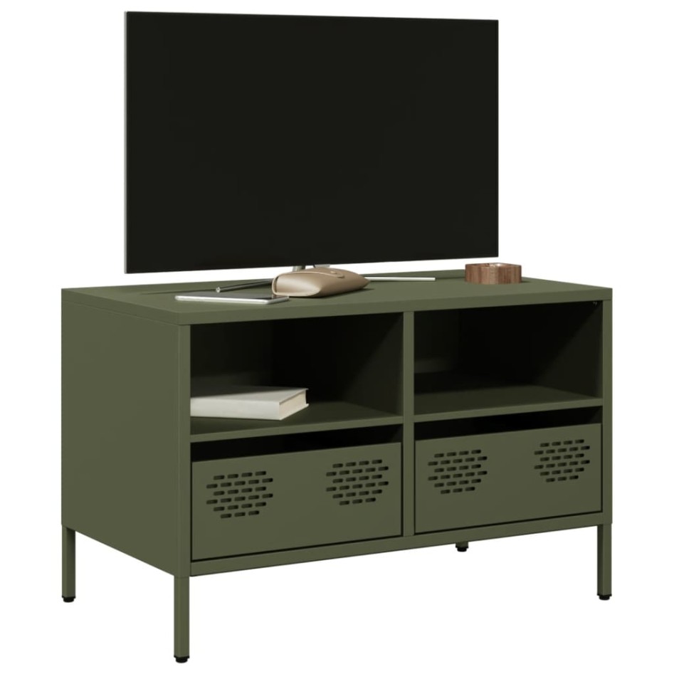 Mueble para TV acero laminado en frío verde oliva 68x39x43,5