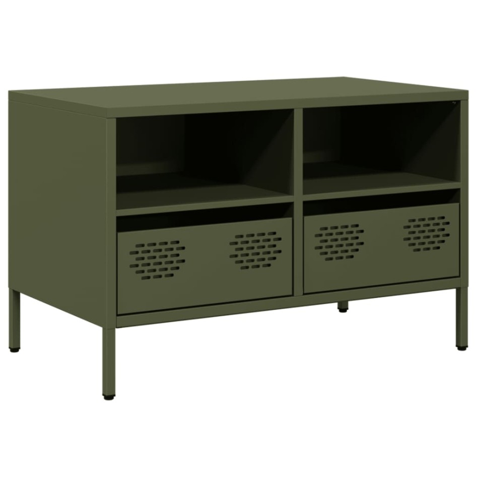 Mueble para TV acero laminado en frío verde oliva 68x39x43,5