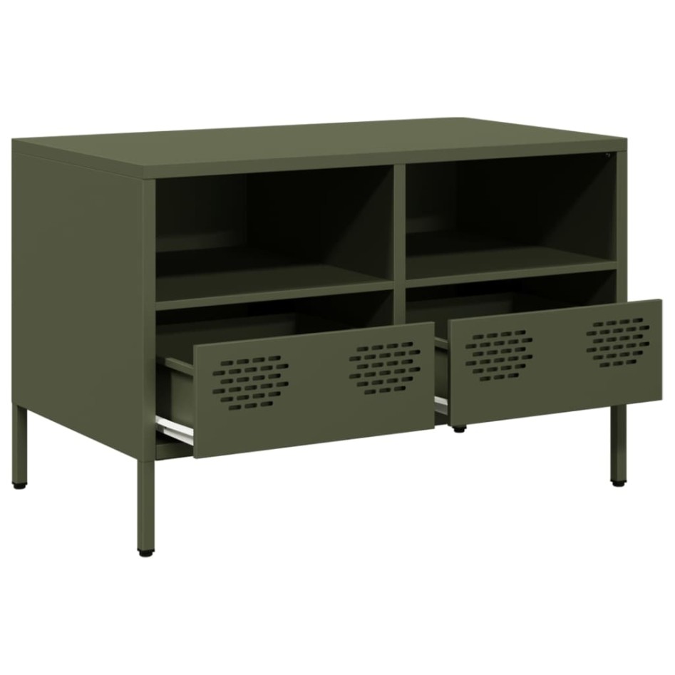 Mueble para TV acero laminado en frío verde oliva 68x39x43,5