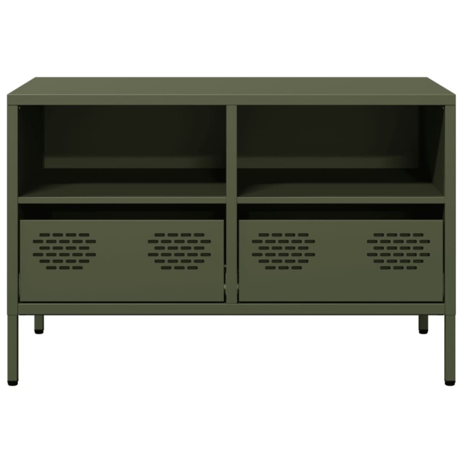 Mueble para TV acero laminado en frío verde oliva 68x39x43,5