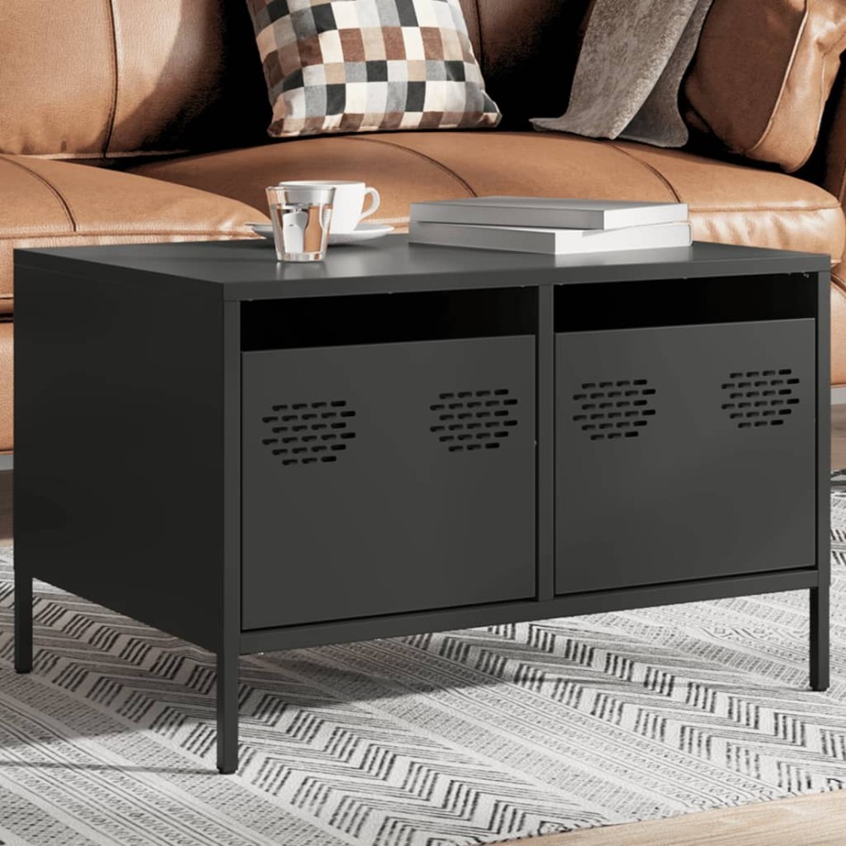 Mueble para TV acero laminado en frío negro 68x50x43,5