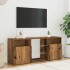 Mueble TV luces LED madera ingeniería envejecida 120x30x50