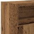 Mueble TV luces LED madera ingeniería envejecida 120x30x50