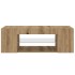 Mueble de TV luces LED madera roble artisan 90x39x30