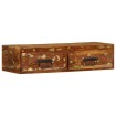 Mueble de TV de pared madera maciza reciclada 80x30x19 cm