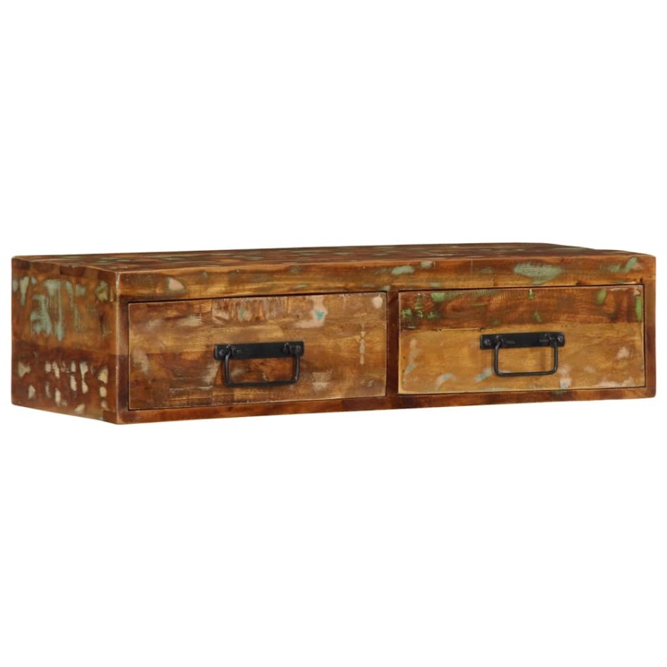 Mueble de TV de pared madera maciza reciclada 80x30x19