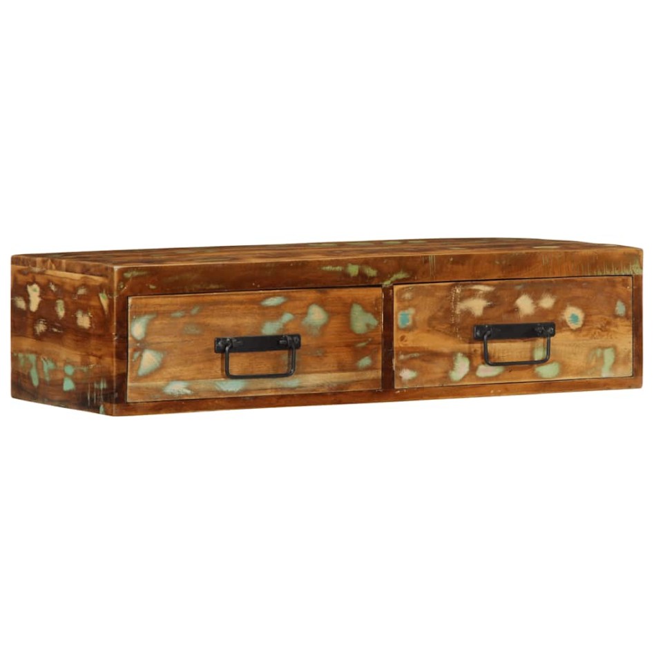 Mueble de TV de pared madera maciza reciclada 80x30x19