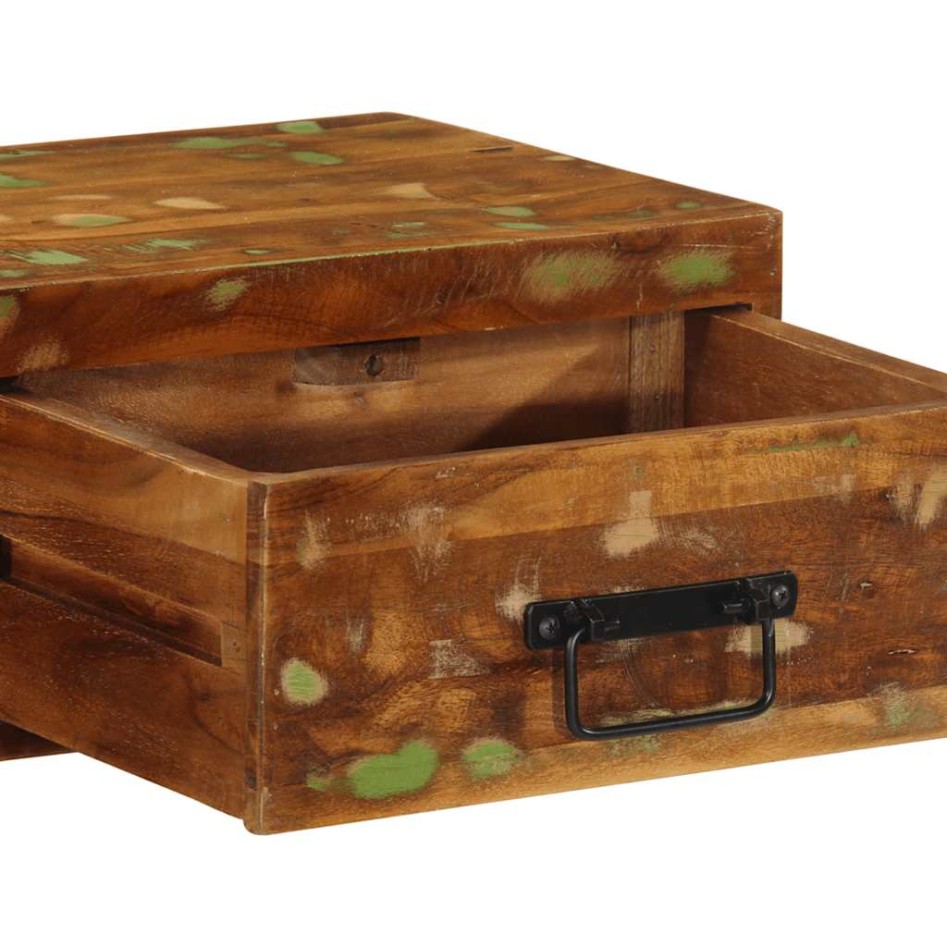 Mueble de TV de pared madera maciza reciclada 80x30x19