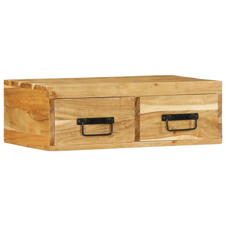 Mueble de TV de pared madera maciza de acacia 60x30x19