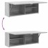 Armario de pared baño madera ingeniería gris Sonoma 80x25x30