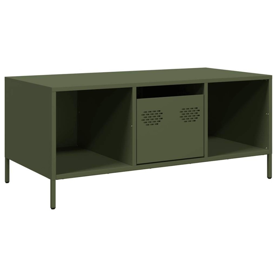 Mesa de centro acero laminado frío verde oliva 101,5x50x43,5