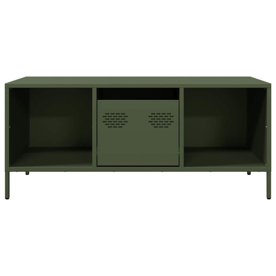 Mesa de centro acero laminado frío verde oliva 101,5x50x43,5