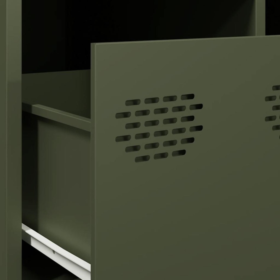 Mesa de centro acero laminado frío verde oliva 101,5x50x43,5