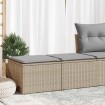 Set sofás jardín y cojines 2 pzas ratán sintético acacia beige