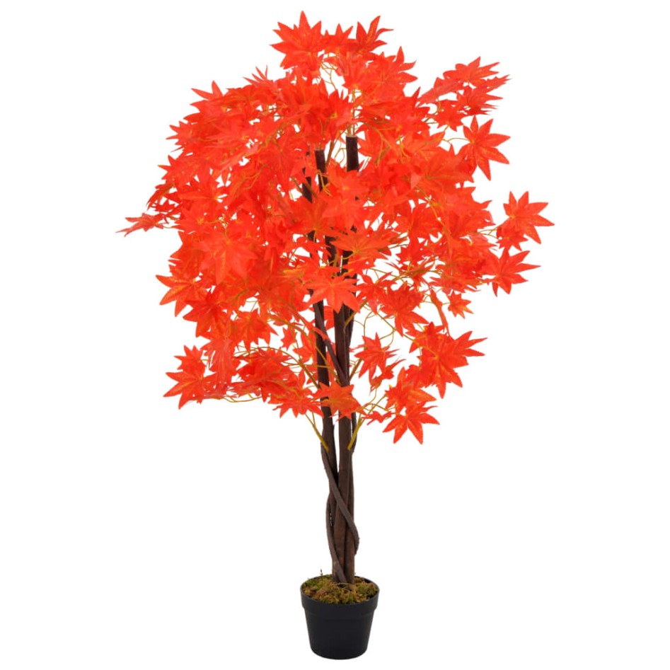 Planta artificial árbol de arce con macetero rojo 120