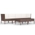 Set muebles de jardín 6 pzas y cojines ratán sintético