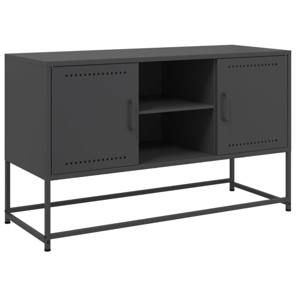 Mueble para TV de acero negro 100,5x39x60,5