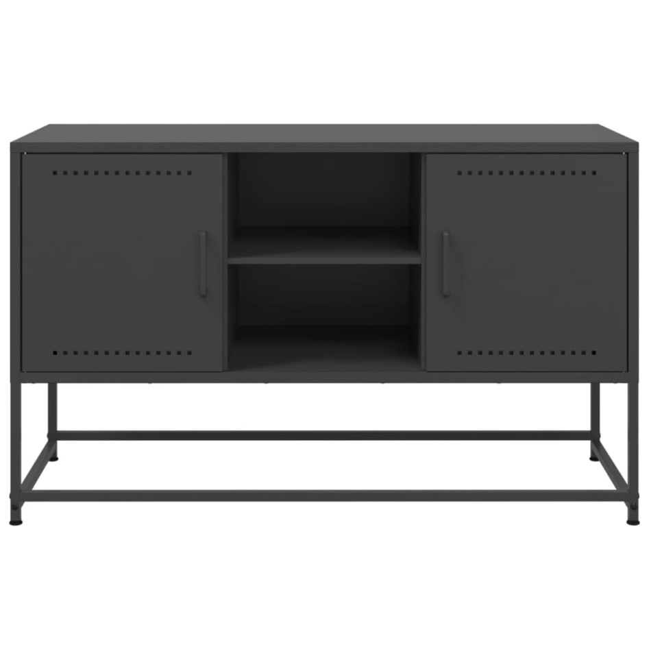 Mueble para TV de acero negro 100,5x39x60,5