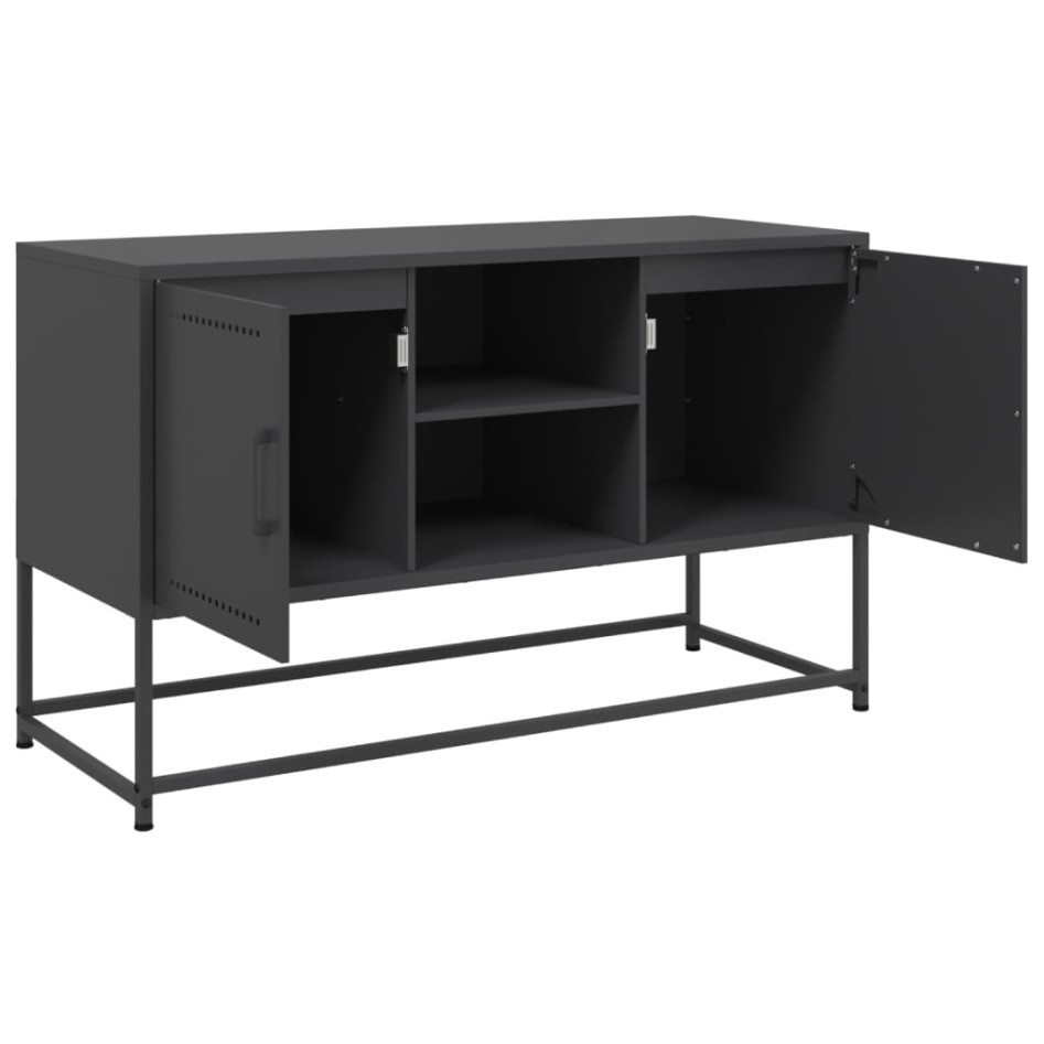 Mueble para TV de acero negro 100,5x39x60,5