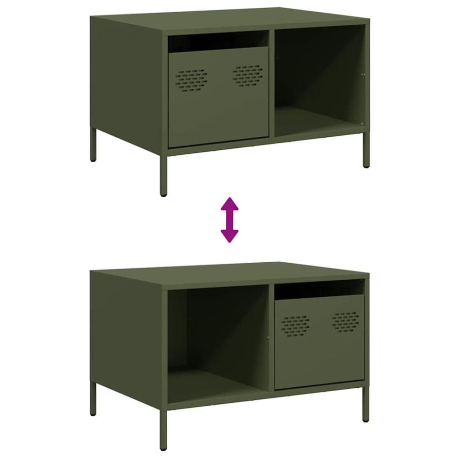 Mesa de centro acero laminado frío verde oliva