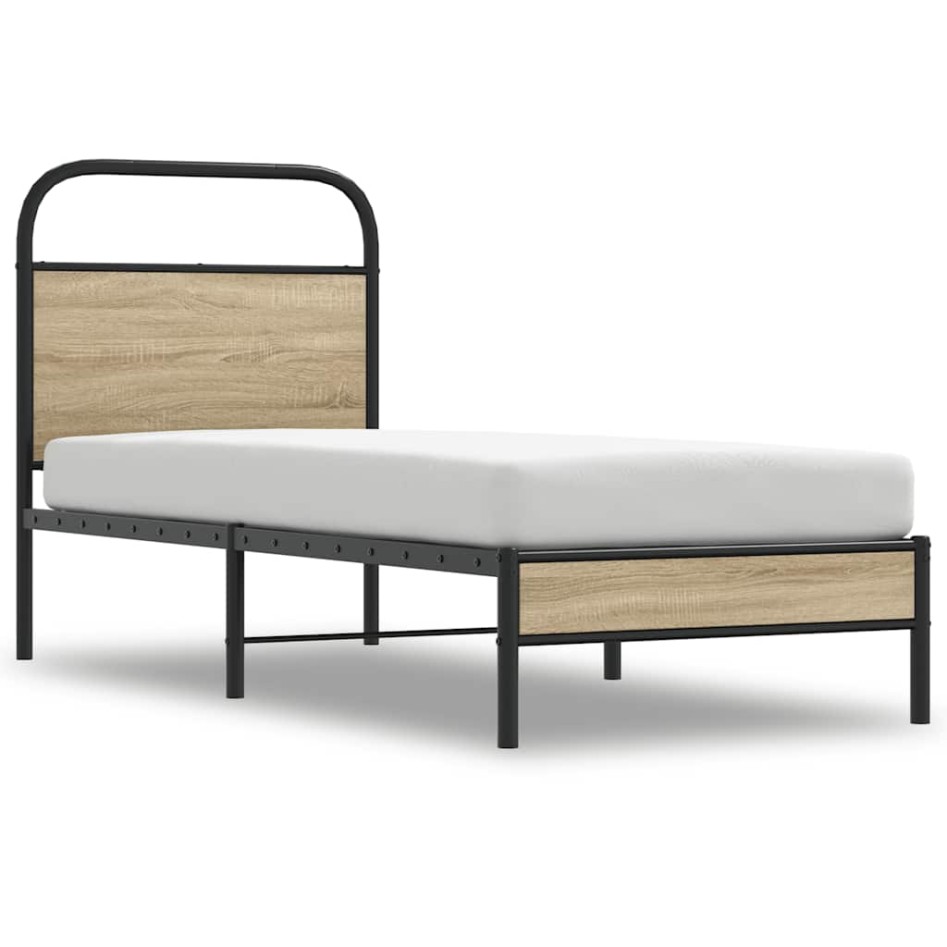 Estructura cama sin colchón 80x200 cm madera roble