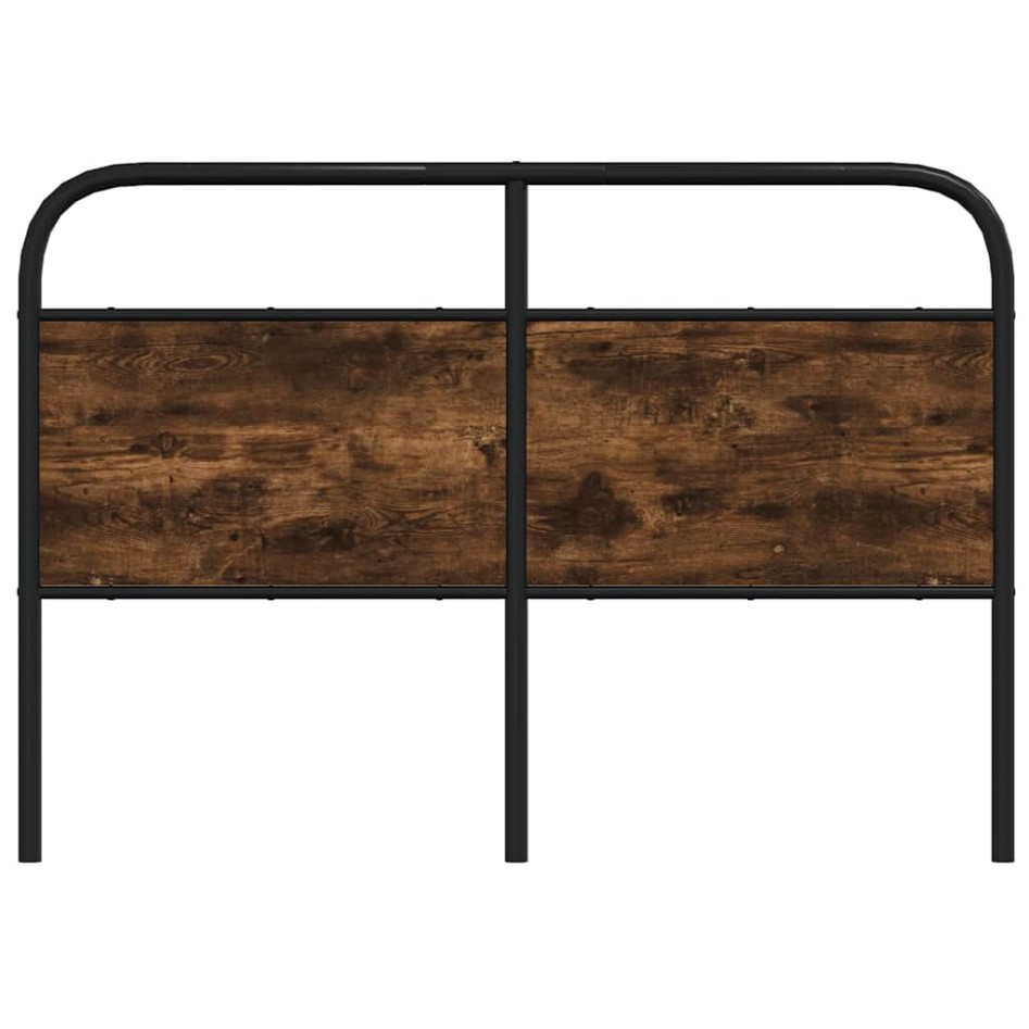 Cabecero de acero y madera de ingeniería roble ahumado 140