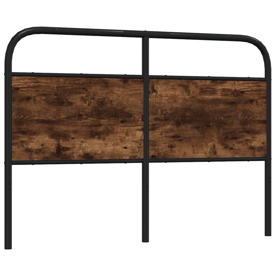 Cabecero de acero y madera de ingeniería roble ahumado 140