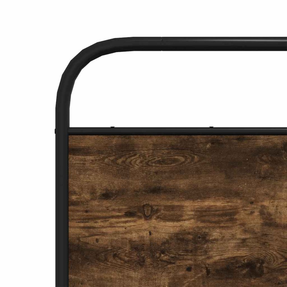 Cabecero de acero y madera de ingeniería roble ahumado 140