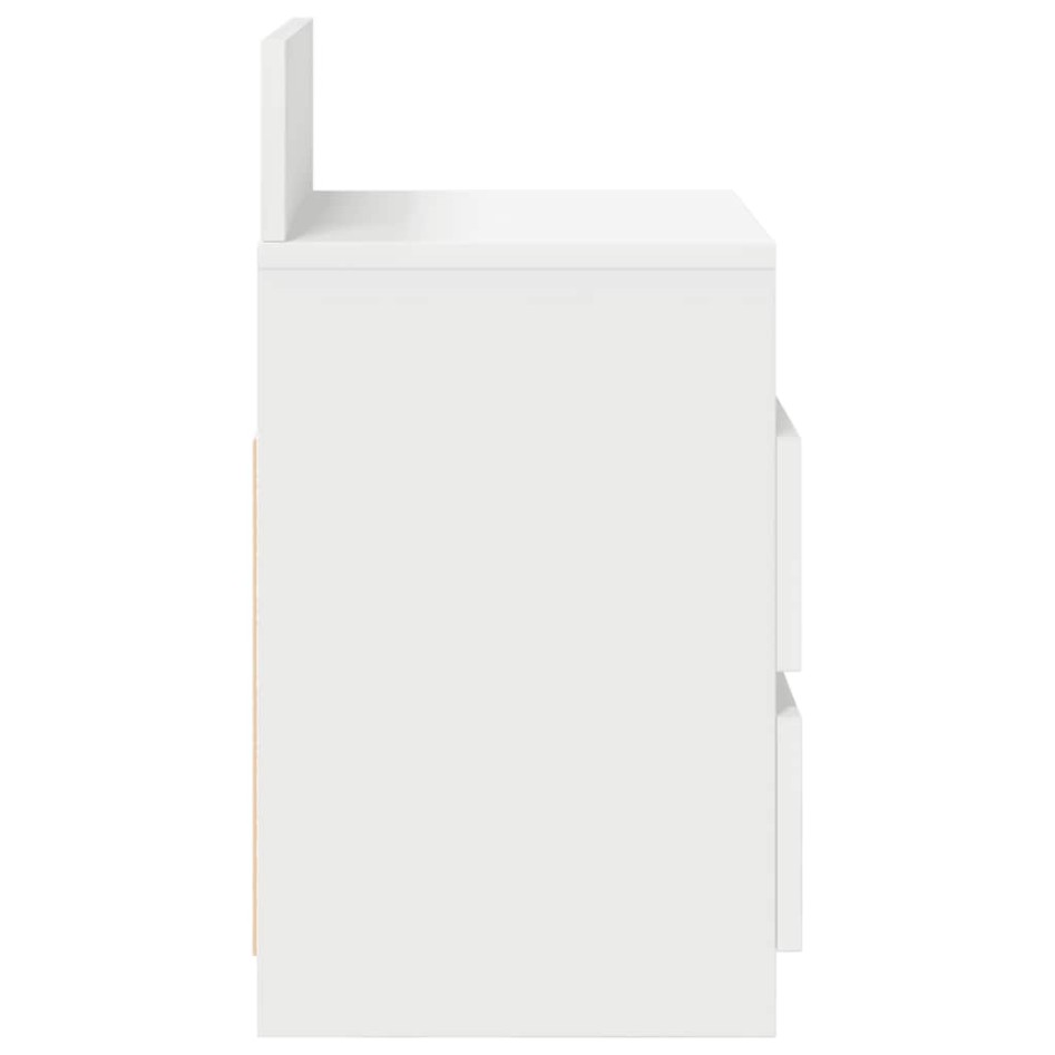 Mesilla de noche con 2 cajones blanca 40x33x60