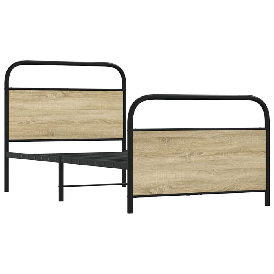 Estructura de cama sin colchón 90x190 cm madera roble