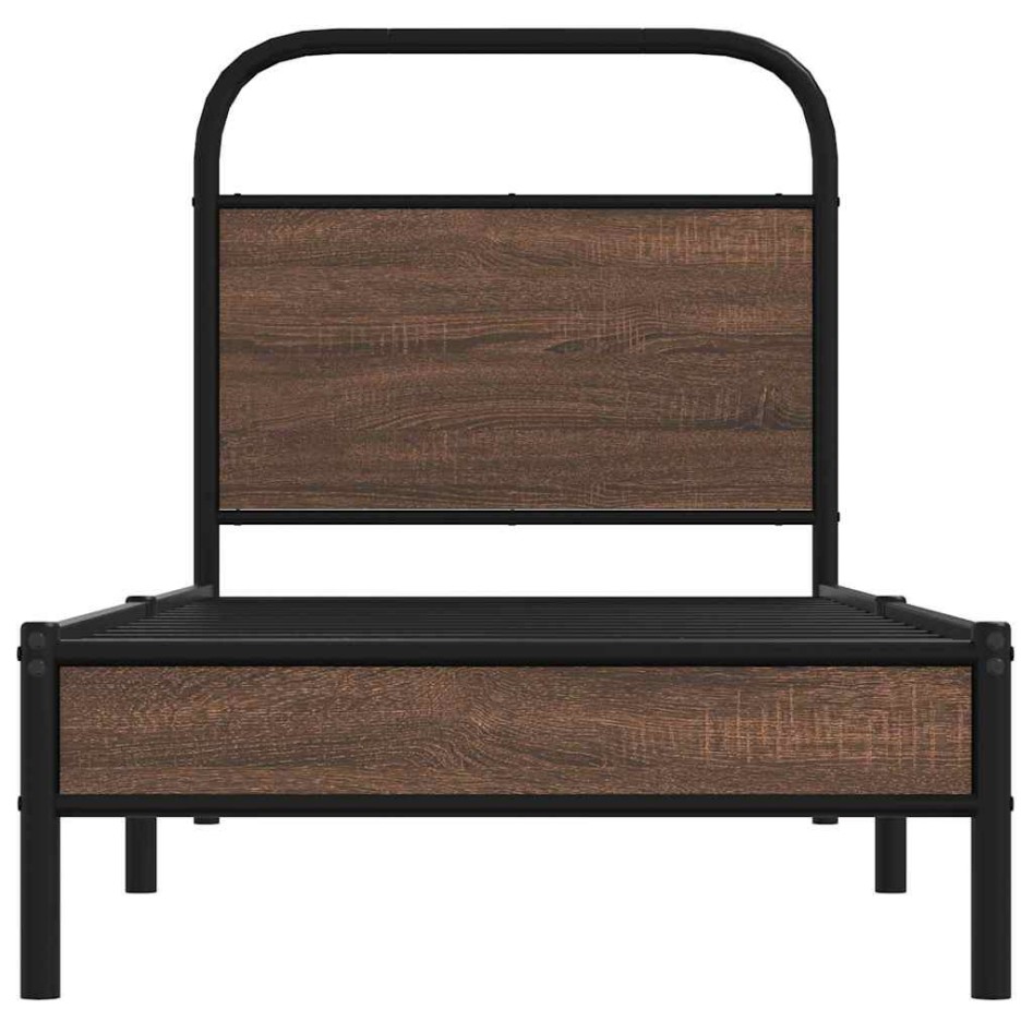 Estructura de cama sin colchón 80x200 cm madera marrón