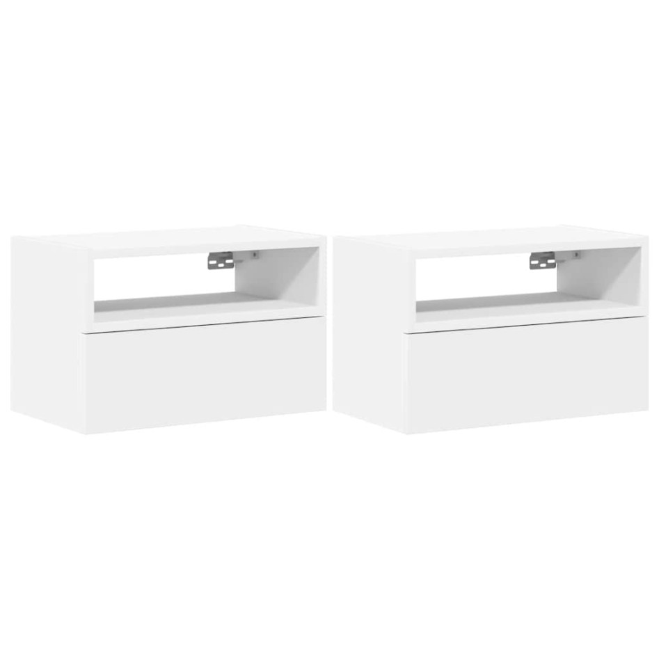 Mesitas de noche de pared 2 unidades blanca 45x26x28,5