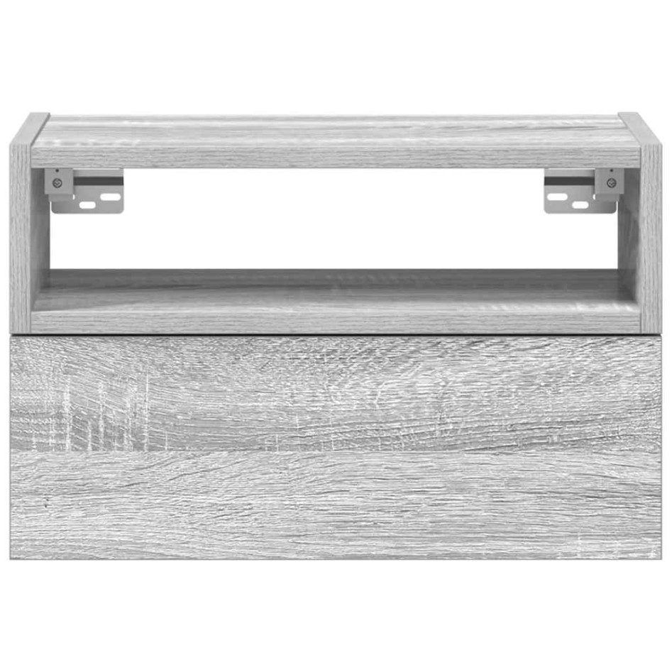Mesitas de noche de pared 2 uds gris sonoma 45x26x28,5